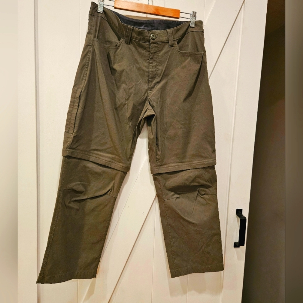 Eddie Bauer convertible, olive green hiking pants